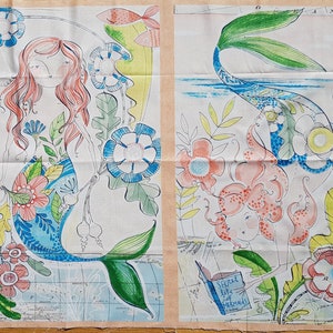 Panel &quot;Días de sirena&quot; de Cori Dantini-Blend Textiles, grande y pequeño, 0,6 m x 1,14 m