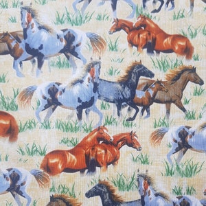 Cynthie Fischer & Michelle Grant voor QT - Quilting Treasures , Horse Allover Fabric 0.5 x 1.10 m