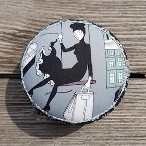 Handmade, large pincushion for quilters with 3 deco pins - &quot;The Ghastlies&quot;, great gift for crafters
