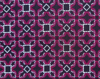 Greta Lynn for Benartex "Embroidered Geo" the Embroidered Elegance in berry / black - 0.5 x 1.10 m