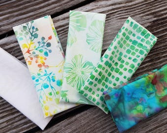 New!!! Small Batik fabric package - 5 different stripes measuring 15 cm x 50 cm, color-coordinated