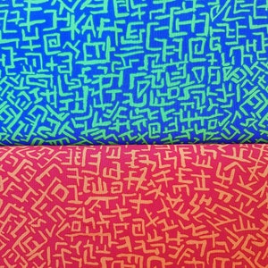 Brandon Mably for Kaffe Fassett Collective &quot;Amaze&quot; PWBM 078 in red and blue, 0.5m x 1.10m
