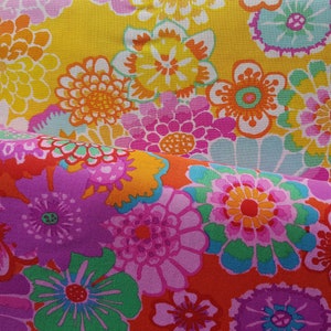 KF Collective August 2023 &quot; Asian Circles &quot; PWGP89 in yellow & tomato- 0.5 m x 1.10 m,