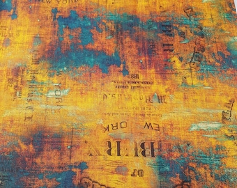 Tim Holtz for Free Spirit- Eclectic Elements &quot; Abandoned &quot; PWTH 134- Urban Grunge- 0.5 m x 1.10 m