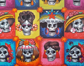 Alexander Henry - "La Senoras Elegantes", Dia de los Muertos, Mexico 0,5 x 1,10 m - DE 8721 B