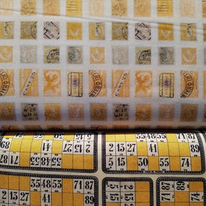 NOVO !!! Tim Holtz "Palette" - Números Amarelos e Selos Amarelos PWTH241 - 0,5 m x 1,10 m