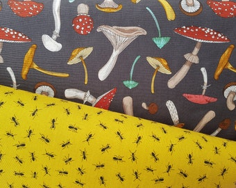 Rachel Hauer for Free Spirit, &quot;Forest Floor&quot; The Fun Guys & Dancing Ants&quot;, 0.5mx 1.10 m