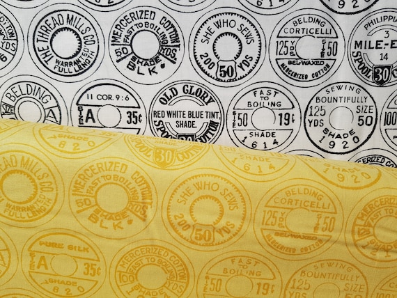 She Who Sews Low Volume Spool Tops Gray - Janet Wecker-Frisch - PER QUARTER METRE She Who Sews Low Volume Spool Tops Gray - Janet Wecker-Frisch - PER QUARTER METRE