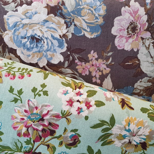 Kokka Tréfle, Japan " British Flower ",  Canvas, Leinengemisch (80 , 20% , CO, LI), 2 Varianten 0,5 m x 1,10m