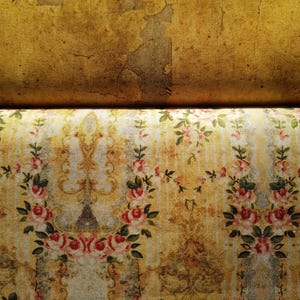 NUOVO !!! Tim Holtz " Palette " - la carta da parati gialla vintage e gialla PWTH249 " 0,5 m x 1,10 m