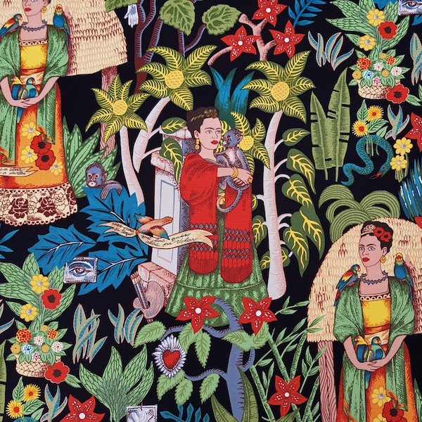 Tela de tapicería Alexander Henry "Frida's Garden", 2 colores - 0,5 m x 1,10 m algodón pesado