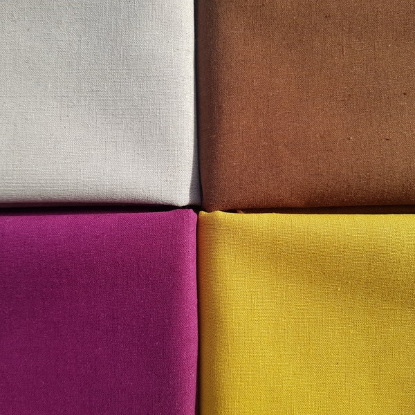 FQ Bundle von Free Spirit & Adlico " Quilters Linen " 4 Farben , je 0,5 x 1,38 m