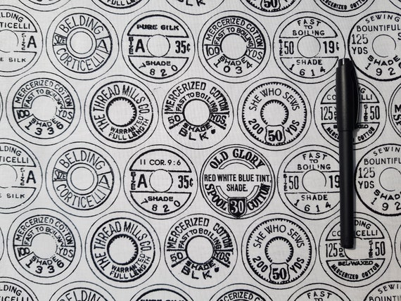 She Who Sews Low Volume Spool Tops Gray - Janet Wecker-Frisch - PER QUARTER METRE She Who Sews Low Volume Spool Tops Gray - Janet Wecker-Frisch - PER QUARTER METRE