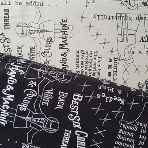 J. Wecker Frisch for Riley Blake -The Best of &quot;She Who Sews&quot; der- Sew Vintage Text -0.5 m x 1.10 m