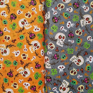 QT, &quot; Hot Tamale&quot; Jorge R. Gutierres for Quilting Treasures , Kombi Stoffe, Mexiko, Tacos, Bohne, 2 Farben Skull 0,5 m x 1,14m