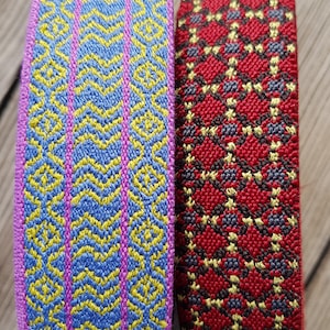 1 Meter Gummiband mit Rhombus Muster, 2 Farben - 40mm breit- extra weich und angenehm- Top Quatität