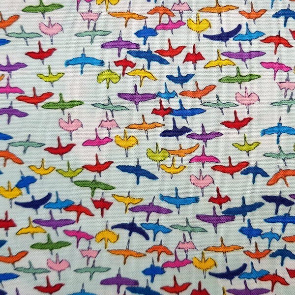 Lorraine Turner for Free Spirit " Migration " - der Siberian cranes- in der Fb aqua-  0,5 m x 1,10m <3