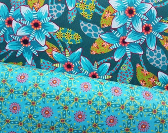 novelty !!! - TROPICALISM - by Odile Bailleoul "Caribes" & "Corossol" - both in blue 0.5 x 1.10 m