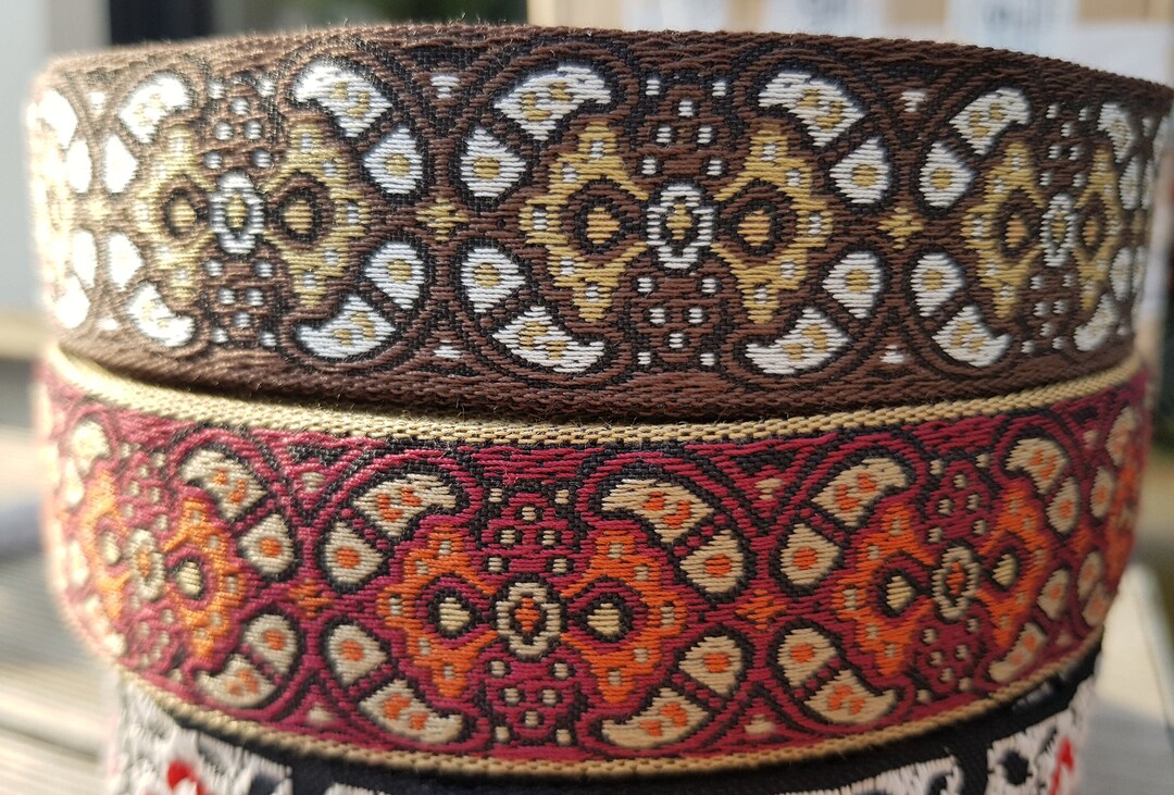 Sturdy Ribbon Woven Ribbon in Vintage Style - Sturdy, 3 Cm X 1.00 Meter in Brown and ...