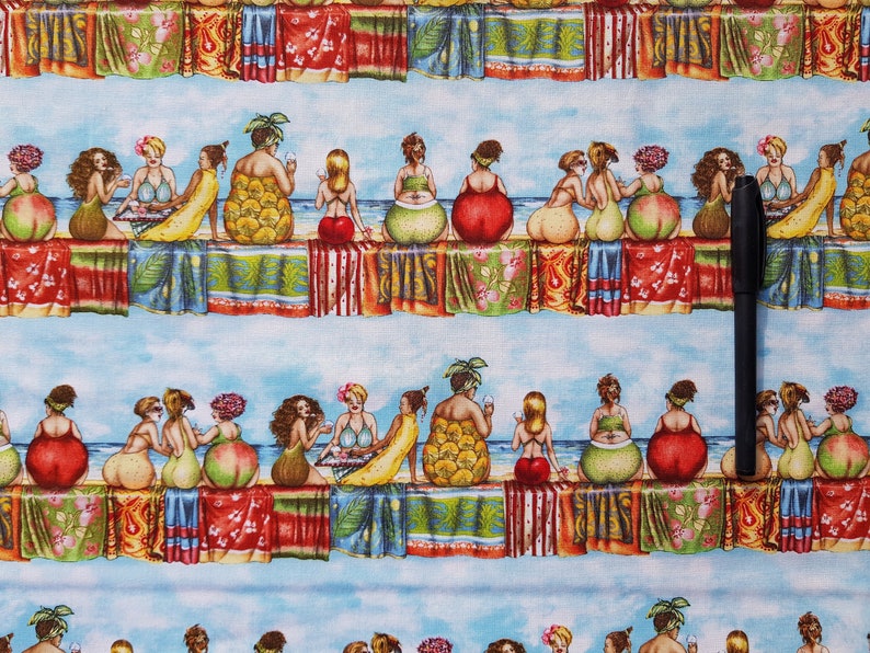Mary Stewart for Elizabeth Studio the legendary Fruit Ladies, 4 full rows 46.5 cm x 1.10 m image 1
