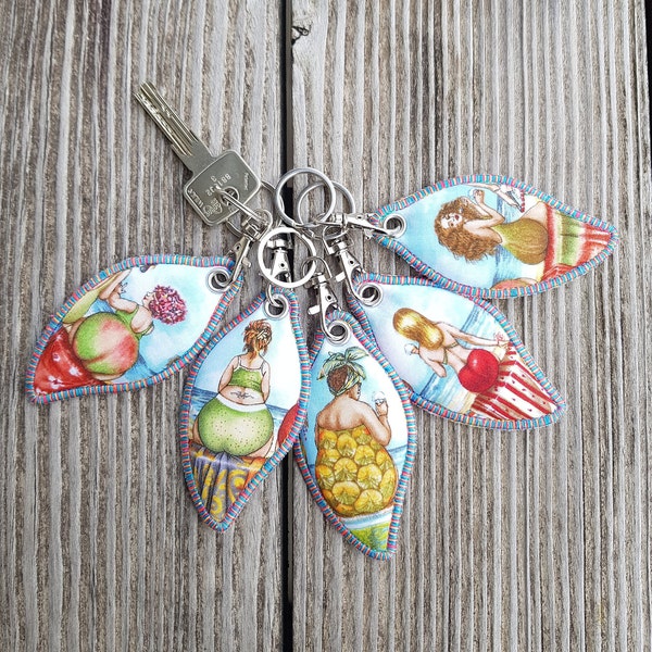 Fruit Ladies - key ring made of fabric with or without hook & key ring approx. 10 x 5 cm