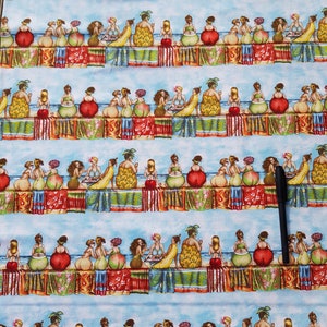 Mary Stewart for Elizabeth Studio the legendary Fruit Ladies, 4 full rows 46.5 cm x 1.10 m image 4