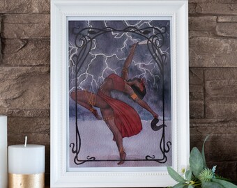 Oya ~ Stampa artistica ~ Mitologia della dea African Orisha Picture Print Fine Art