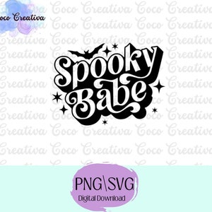 Spooky Babe Retro Halloween Trendy SVG PNG Digital Download File pour Cricut, Silhouette Designs