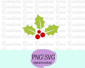 Christmas Holly SVG, Holiday Clip Art (Digital Download)