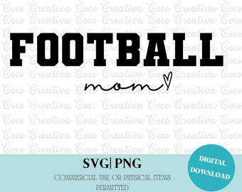 Football mom svg, love, heart, png, cut file or sublimation, football digital download