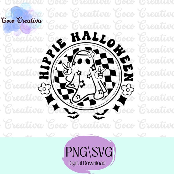 Hippie, Halloween, Funny, Ghost, Costume  SVG PNG Digital Download File for Cricut, Silhouette. Sublimation