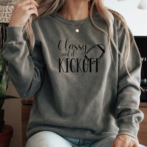Noffish Women's "Classy Until Kickoff" Football Sweatshirt - Game Day Shirt, Cotton Blend - View #13