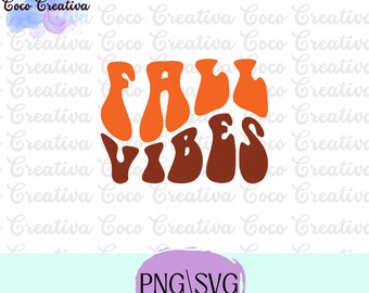 Fall Vibes SVG, Retro Autumn Design (Digital Download)