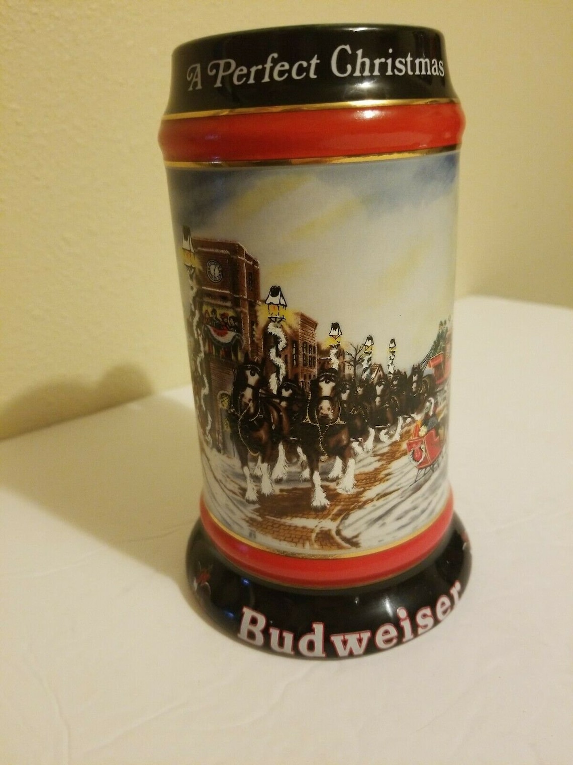 1992 Budweiser Holiday Beer Stein Mug A Perfect Etsy