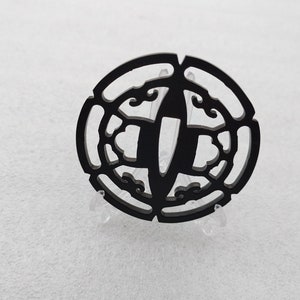 Samoeraizwaard ijzer Tsuba en fuchi