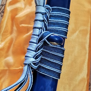 Blue and white  Specialized Sageo For Japanese Samurai Swords's Saya