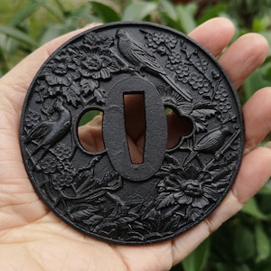 Samouraï épée fer Tsuba et fuchi
