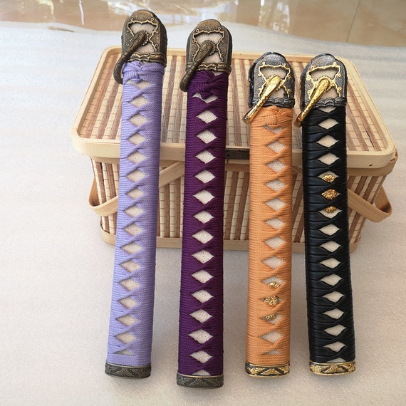 26cm Length Synthetic Silk Ito White Rayskin Tsuka for Japanese