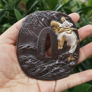 Silver Plated Brass Tsuba Hand Guard