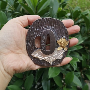 Silver Plated Brass Tsuba Hand Guard