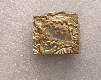 Small Brass Habaki (Blade Collar) For Japanese Samurai Katana, Wakizashi, Or Tanto - Gold Color