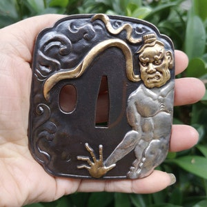Silver Plated Brass Tsuba Hand Guard