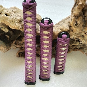 Japanese Samurai Katana sword Handle Tsuka 26cm   20cm   15cm   Alloy Menuki Tsuba