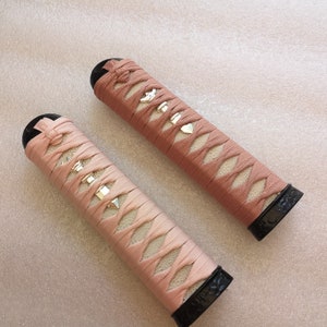 Japanese Samurai Katana sword Handle Tsuka   15cm Alloy Menuki Tsuba