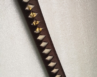 Japanese Samurai Katana sword Handle Tsuka 26cm Alloy Menuki Tsuba