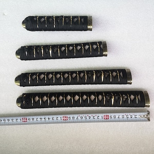 30cm  26cm 20cm  15cm length Synthetic Silk Ito Black  Rayskin Tsuka for Japanese Samurai KATANA