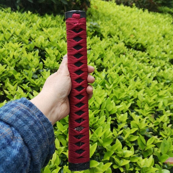 Japanese Samurai Katana Sword Handle Tsuka 26cm Alloy Menuki Tsuba 