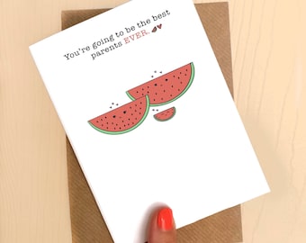New Baby Card | Watermelons | Cute Cards | Family | New Parents | Congratulations | Pregnancy | Announcement | A6