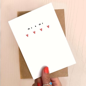 Sr. e Sr. Casamento Cartão Comemorativo | Casamento | Casado | Noivo e noivo | Inclusivo | Gay | LGBTQ+ | Cerimônia | Marido | Grande dia | Parabéns