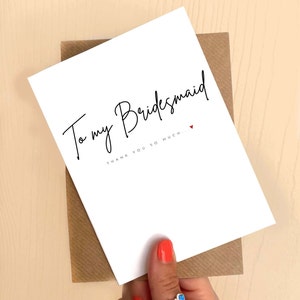 Tarjeta de agradecimiento de la dama de honor / Boda / Gracias / Dama de honor / Novia / Gran día / Casado / Padrino / Ceremonia / Boda en el extranjero / Enganchado